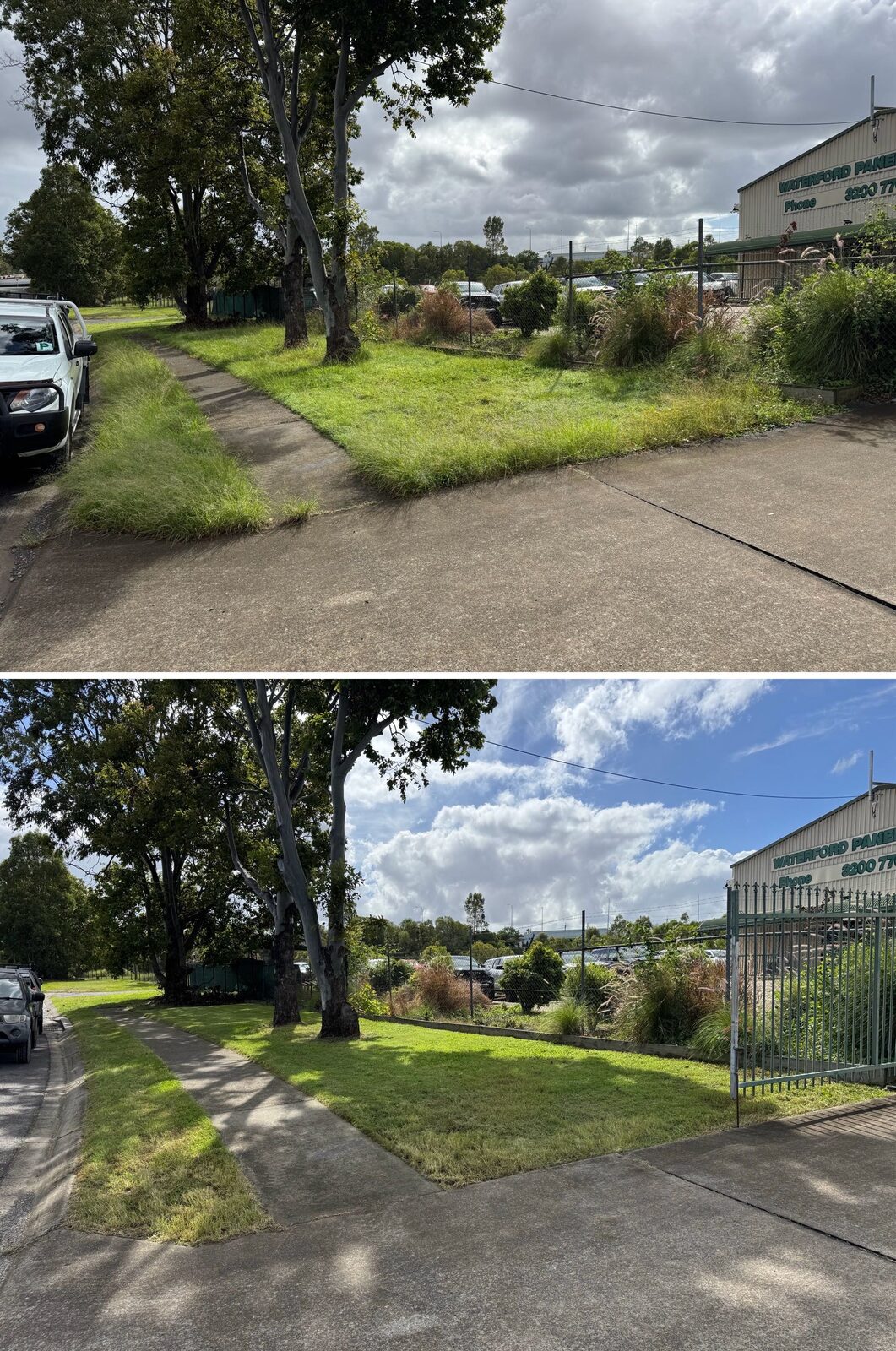 Street frontage before and after