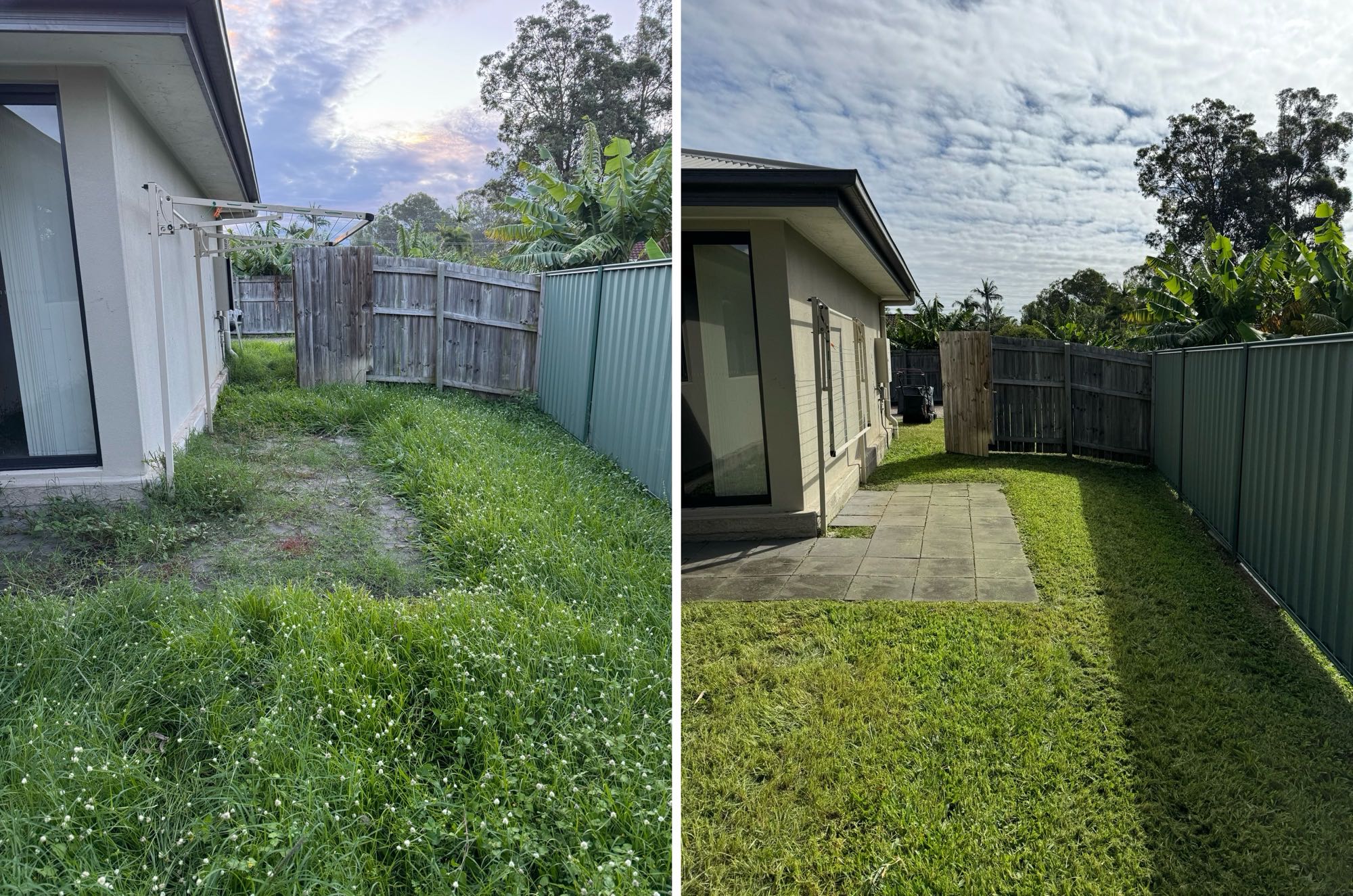 Agency property restoration with trimming and cleanup
