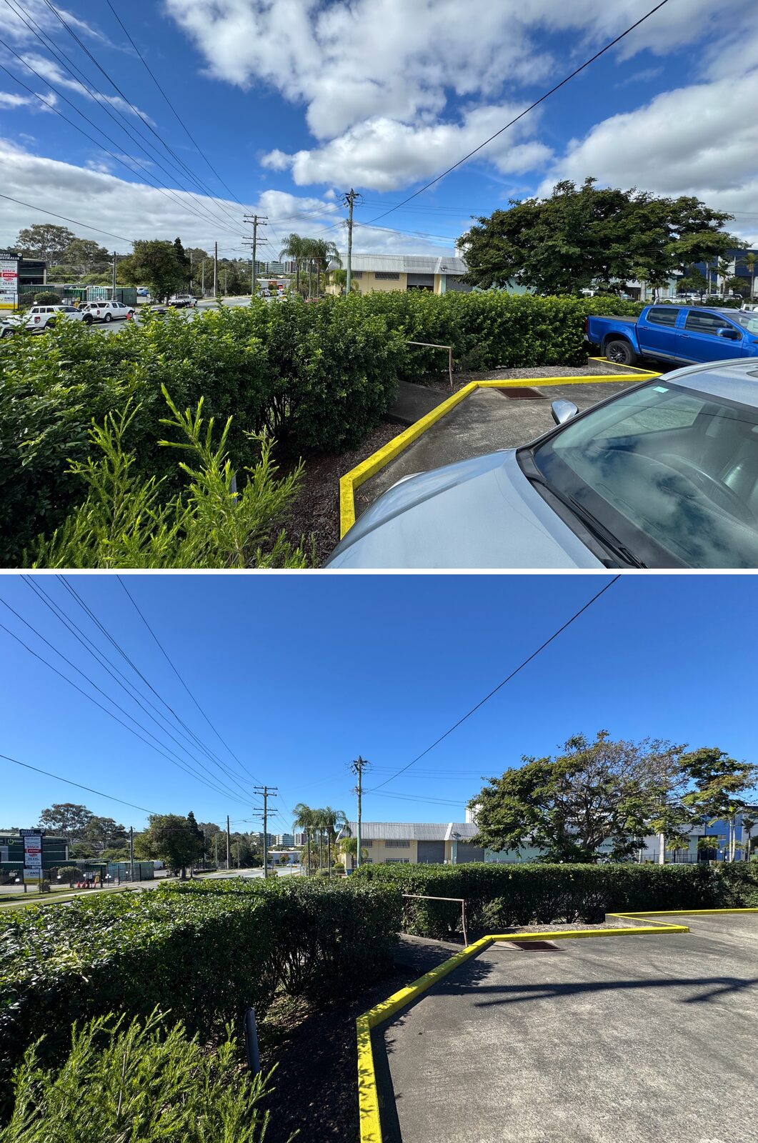 Car park sightlines before and after
